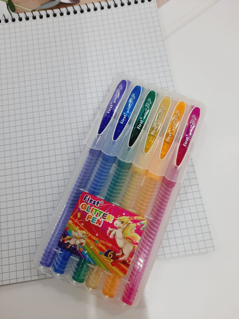 Набір кольорових ручок Glitter pen з блискітками 6 шт