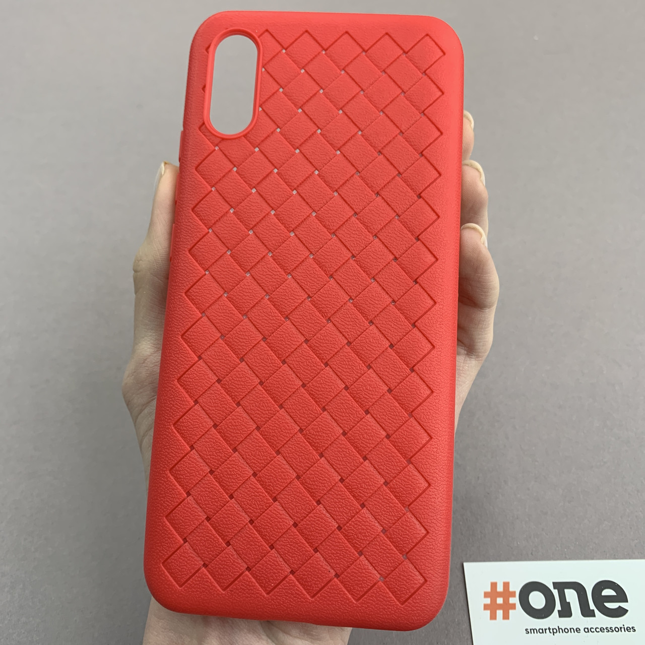 Чохол для Xiaomi Redmi 9A плетений тонкий силіконовий чохол накладка на телефон сяомі редмі 9а червоний wvn