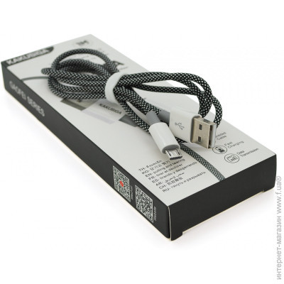 Кабель iKAKU KSC-723 GAOFEI smart charging cable for micro, Black (Gray), довжина 1 м, 2.4 A, BOX