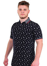 Футболка-поло чоловіча Le Gutti 23-1524-17 темно-синя M, фото 3