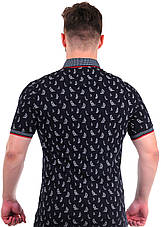 Футболка-поло чоловіча Le Gutti 23-1524-17 темно-синя M, фото 4