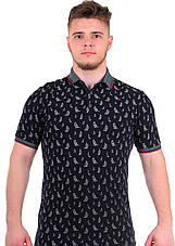 Футболка-поло чоловіча Le Gutti 23-1524-17 темно-синя M, фото 2