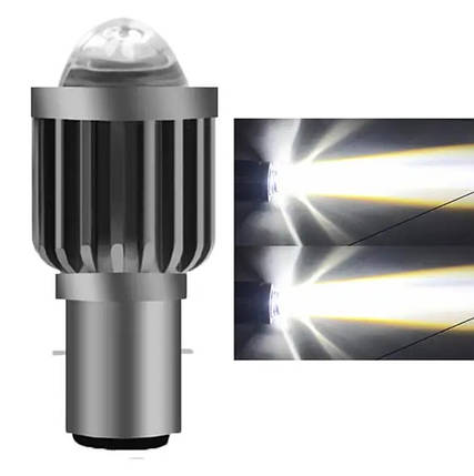 Світлодіодна лампа H6/BA20D — CSP LED Мото білий / білий, фото 1