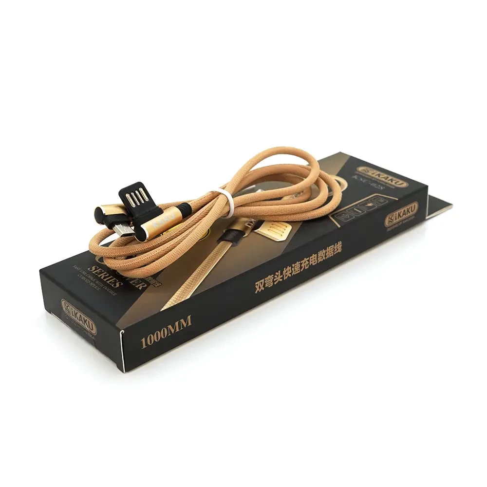 Кабель iKAKU KSC-028 JINDIAN charging data cable for Type-C, Gold, довжина 1 м, 2.4 A, BOX