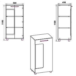 Тумба МГ-3 580х416х1180, фото 2