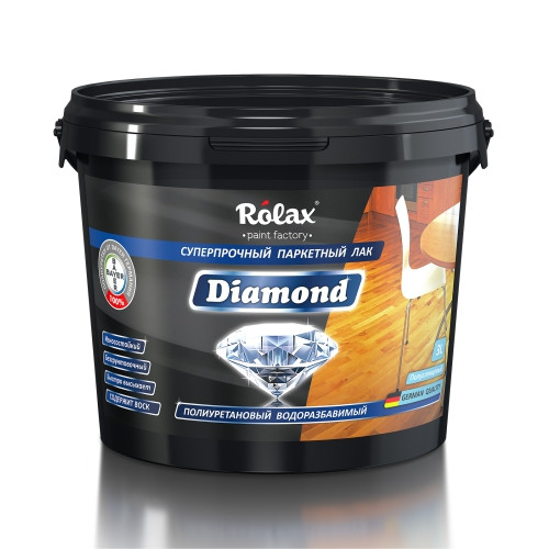Лак паркетний поліуретановий напівглянцевий «DIAMOND» 3л ТМ"Ролакс", фото 1
