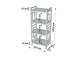 Стелаж Квадро на 4 полиці. Розмір 600х400х1400, фото 3