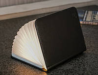 Світильник-книга на акумуляторі «SMART BOOK» Gingko (Великобританія), натуральна шкіра, чорний