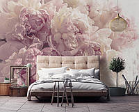 Фото обои 3D абстракция цветы 254 x 184 см Пудрово-розовые пионы (13818P4)+клей