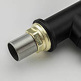 Змішувач для кухні Frap F4552-6 з гнучким виливом, чорний, фото 4