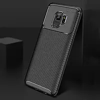 Чохол бампер силіконовий для Samsung Galaxy S9 G960 ( Самсунг ) Колір Чорний (Black) Carbon карбон