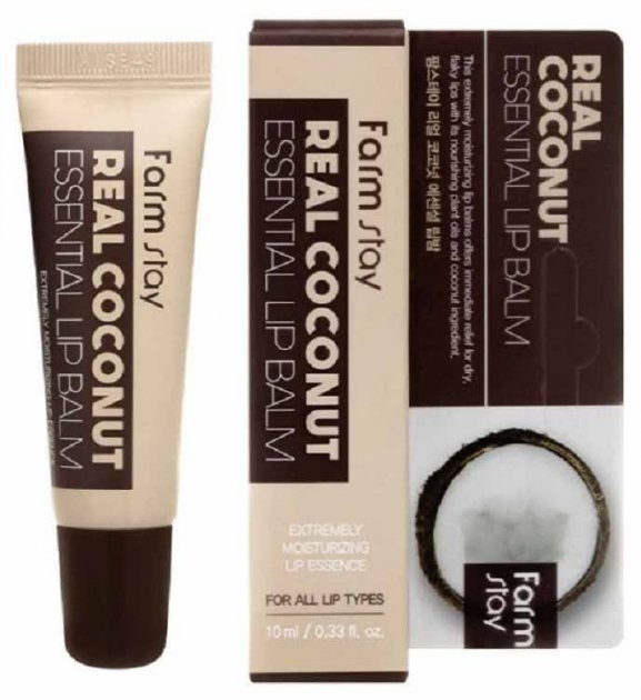 Бальзам для губ з оліями кокосу Farm Stay real coconut essential lip balm - фото 1 - id-p1809374341