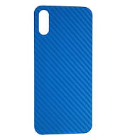 Защитная пленка наклейка на крышку телефона для Realme X50 Pro Carbon Blue