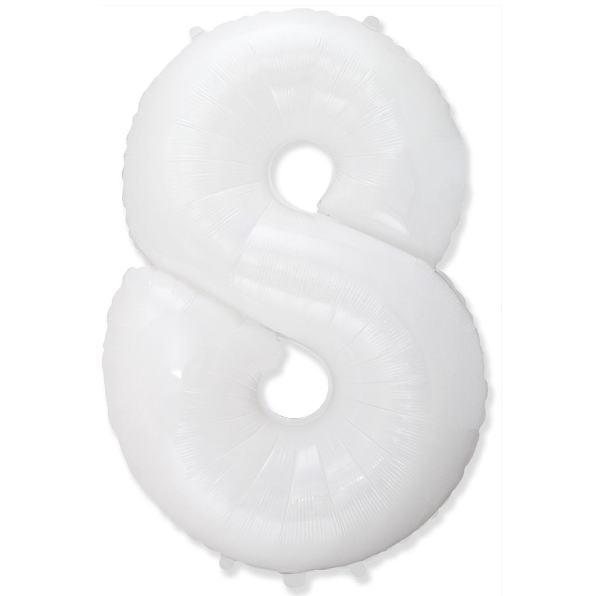 Цифра Біла White метрова з тягарцем "8"