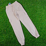 Літні бежеві підліткові  котонові  штани джогери на дівчинку Туреччина Розміри 134,152, фото 2