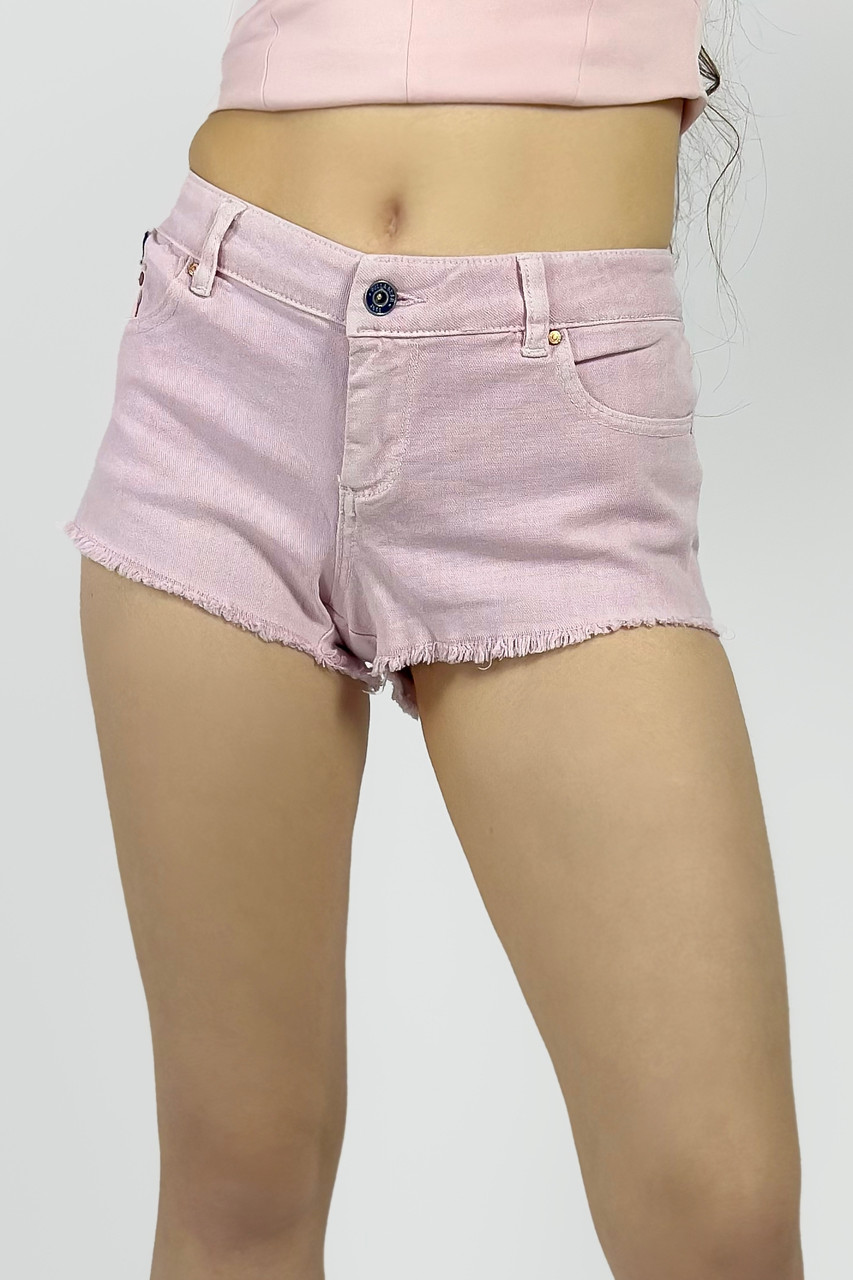 Джинсові шорти з низькою посадкою Pull & Bear 5696/300/621 бузкові M, фото 1