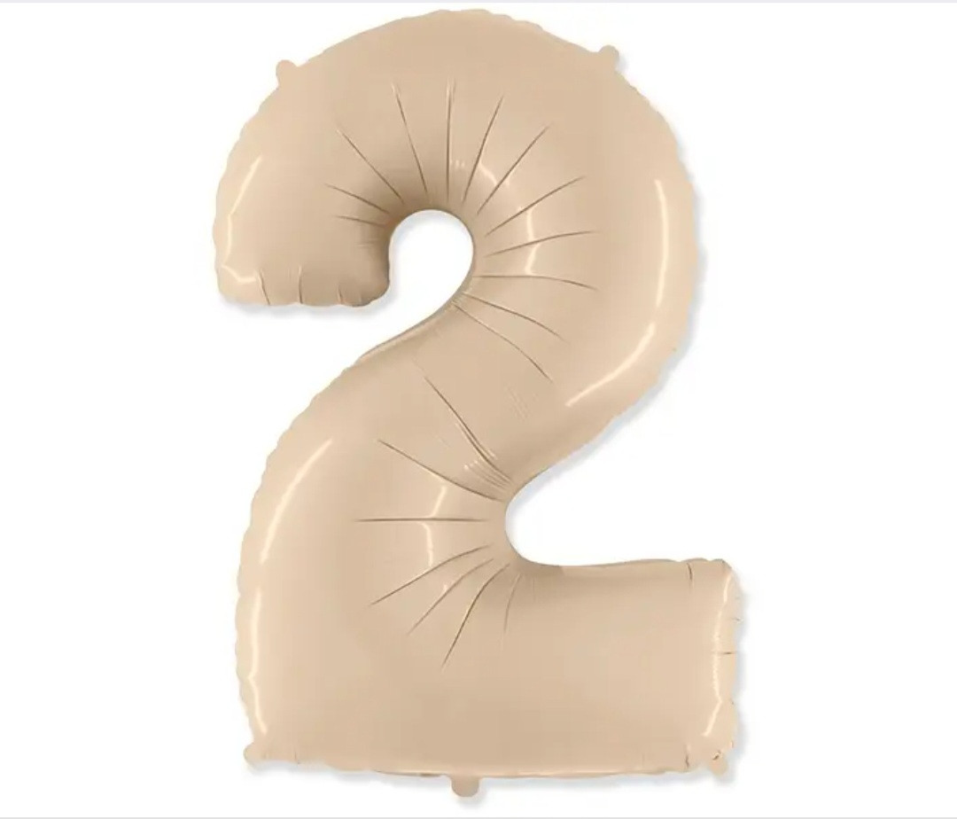 Цифра Кремова Satin Cream метрова з тягарцем "2"