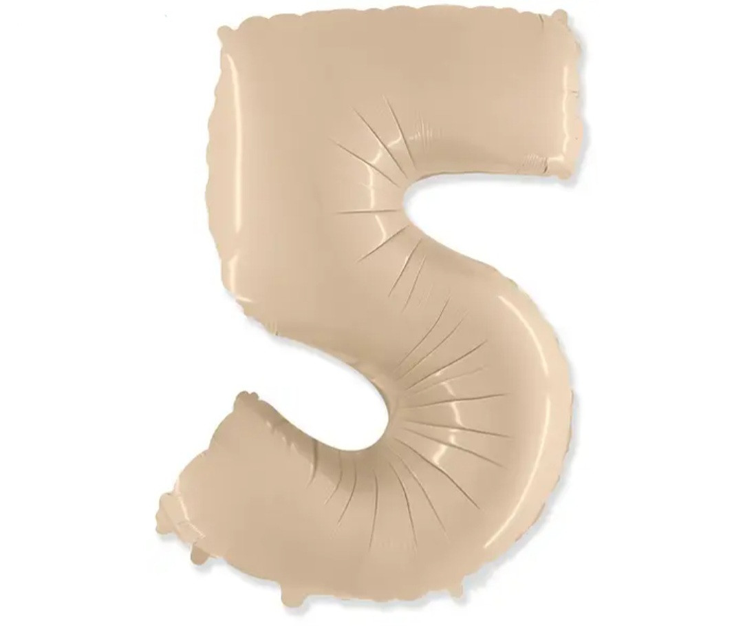 Цифра Кремова Satin Cream метрова з тягарцем "5"