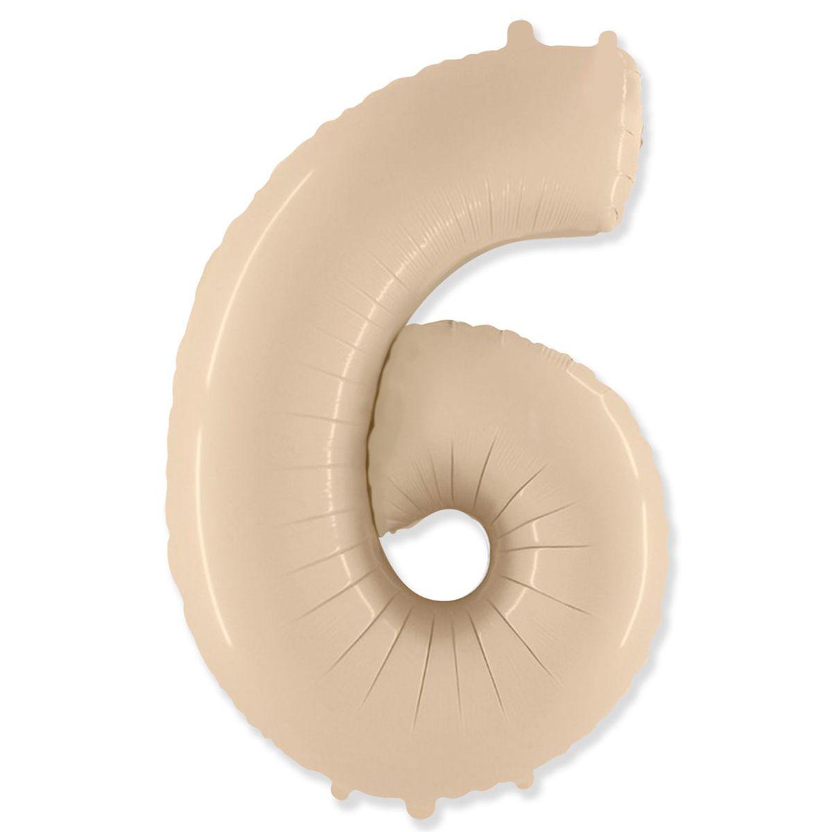 Цифра Кремова Satin Cream метрова з тягарцем "6", фото 1