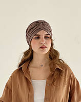 Шапка тюрбан літня бавовняна D.Hats кавового кольору