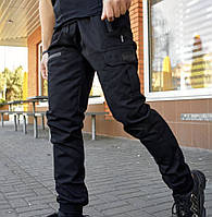 Мужские брюки Cargo джоггеры черные | штаны карго мужские весна-осень. Турция. Живое фото (Брюки чоловічі)