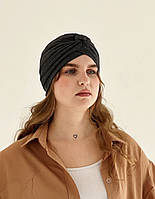 Шапка тюрбан літня бавовняна D.Hats темно-сірого кольору