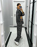 Жіночий прогулянковий костюм у стилі оверсайз із софту принт леопард, фото 6