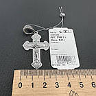 Срібний чоловічий комплект натільний хрестик та ланцюжок плоський бісмарк 925 проба, фото 6