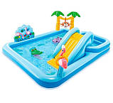 Дитячий надувний ігровий центр із басейном і гіркою 257х216х84 см Intex 57161 Джунглі, фото 3