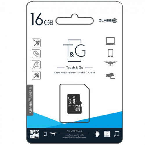 Карта пам'яті TG MicroSDHC 16gb 10 Class (Чорний)