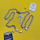 Срібний чорнений чоловічій ланцюжок та срібний хрестик 925 проби, фото 4