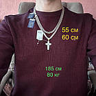 Срібний чорнений чоловічій ланцюжок та срібний хрестик 925 проби, фото 5