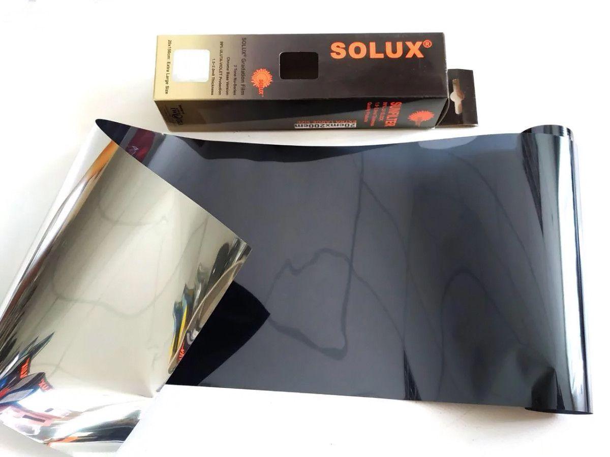Тонувальна плівка для лобового скла з переходом Solux 20х200 см black, фото 1