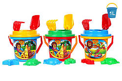 Пісочний набір Б Технок для піску, лопатка, грабельки, пасочки