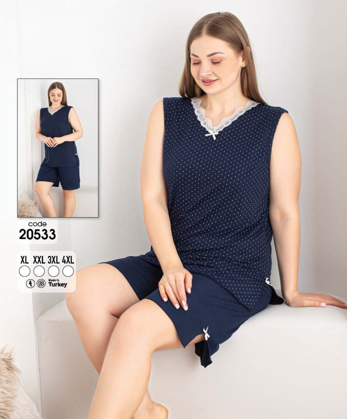Молодіжна піжама з шортами великих розмірів, фото 1