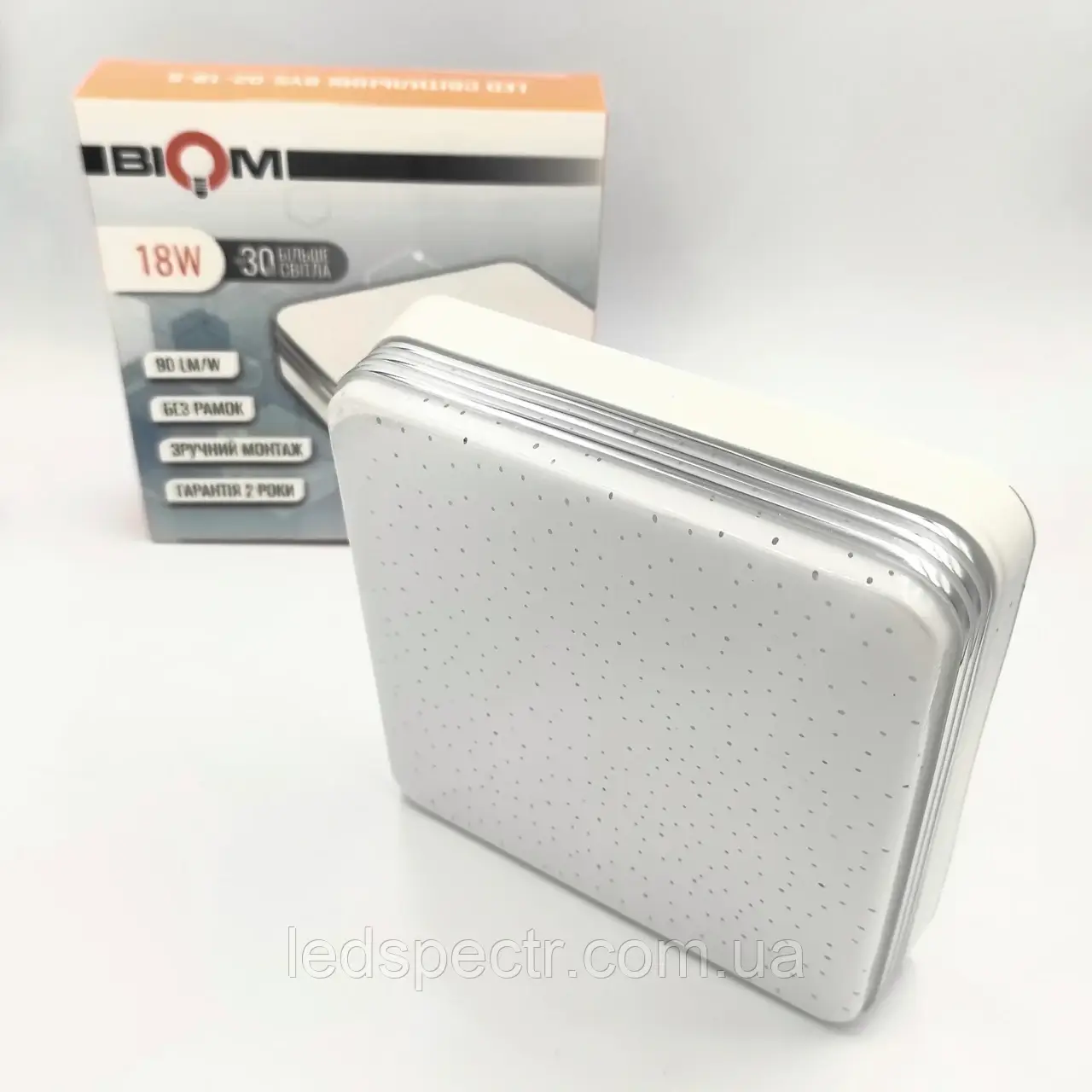 Світлодіодний світильник Biom BYS-02-18-5 18w квадратний 5000К