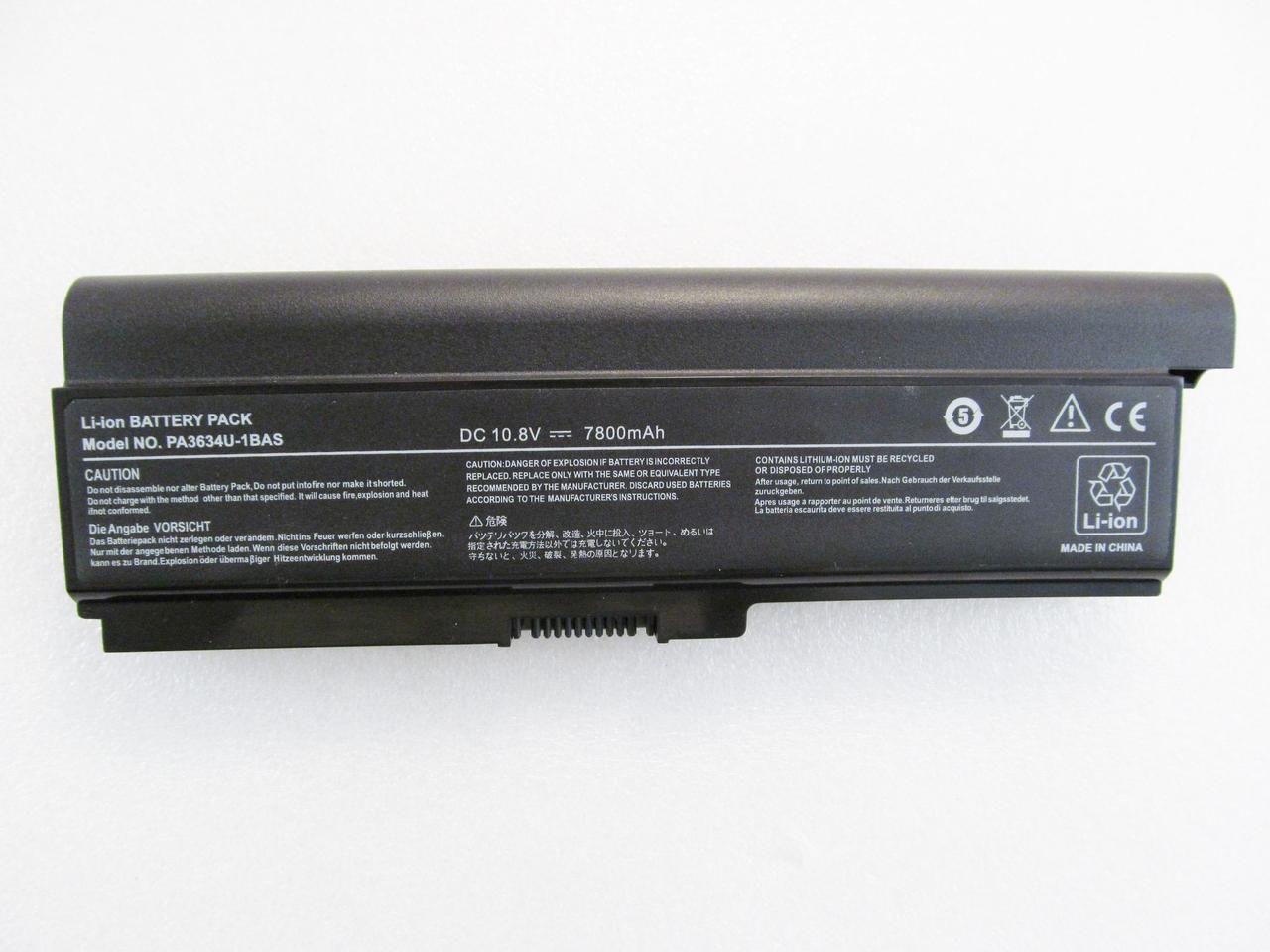 Батарея для ноутбука Toshiba PA3636U, 7800 mAh, 9cell, 10.8V, Li-ion, чорна,