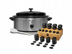 Набір базальтових масажних каменів Habys 36 шт Нагрівач 6л Набір для стоун-масажу Камені для стоун-масажу