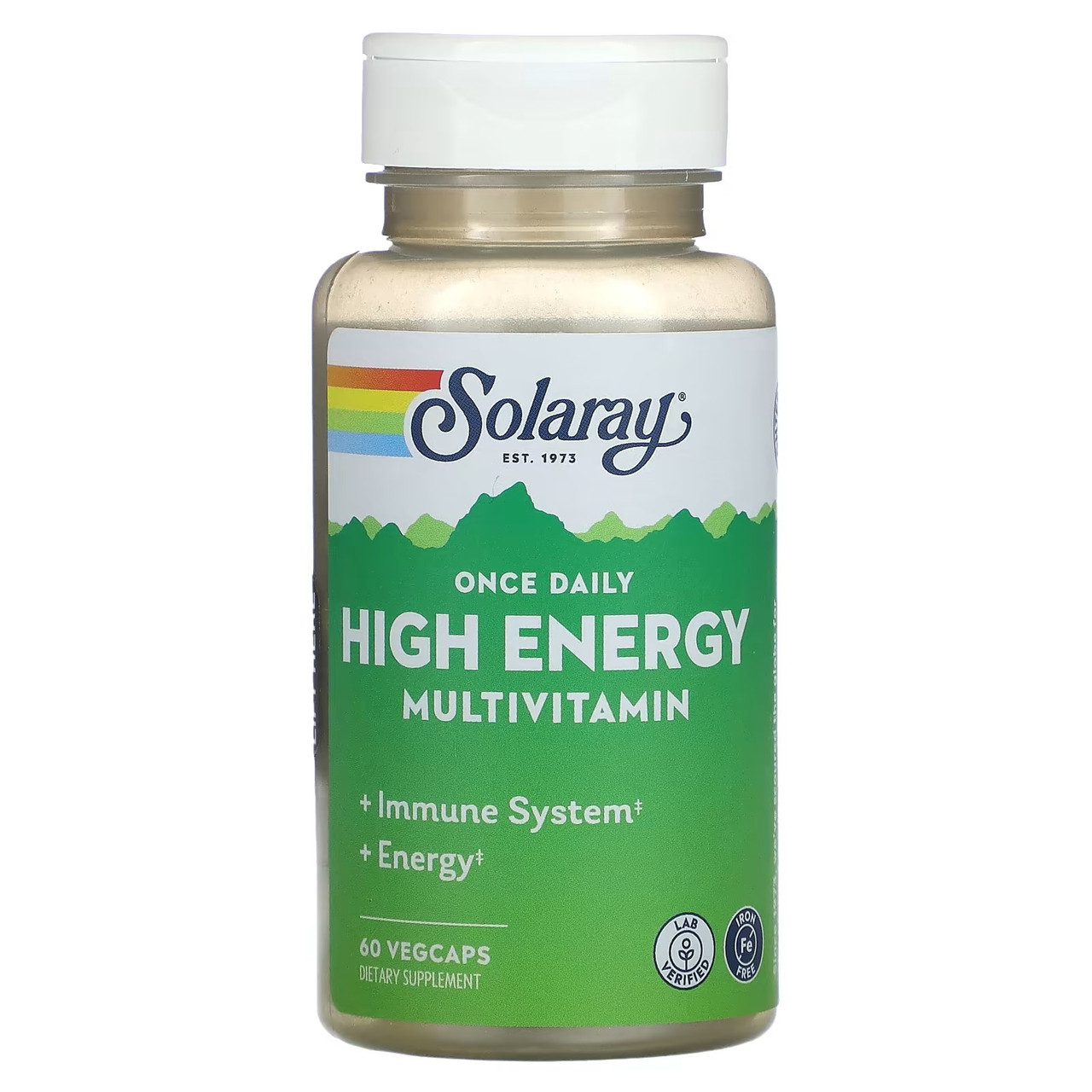 Мультивітаміни Solaray High Energy Multivitamin, Iron Free, 60 VegCaps