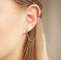 Срібні сережки на ланцюжку