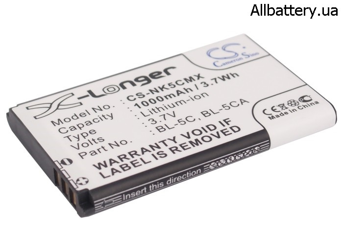 Акумулятор Nokia  1100, 1101, 1110, 1110i, 1112, 1200, 1208, 1255, 1280, 1315, 1600, 1650, 2112, 2118, 2255,, фото 1