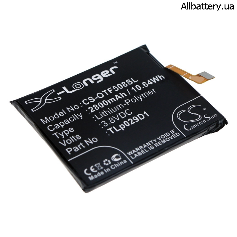 Аккумулятор Alcatel 3, 3L, 5, 5052D, 5052W, 5052Y, One Touch 3 Dual Sim, OT-5034, OT5052D, OT-5086D, Revvl 2,, фото 1