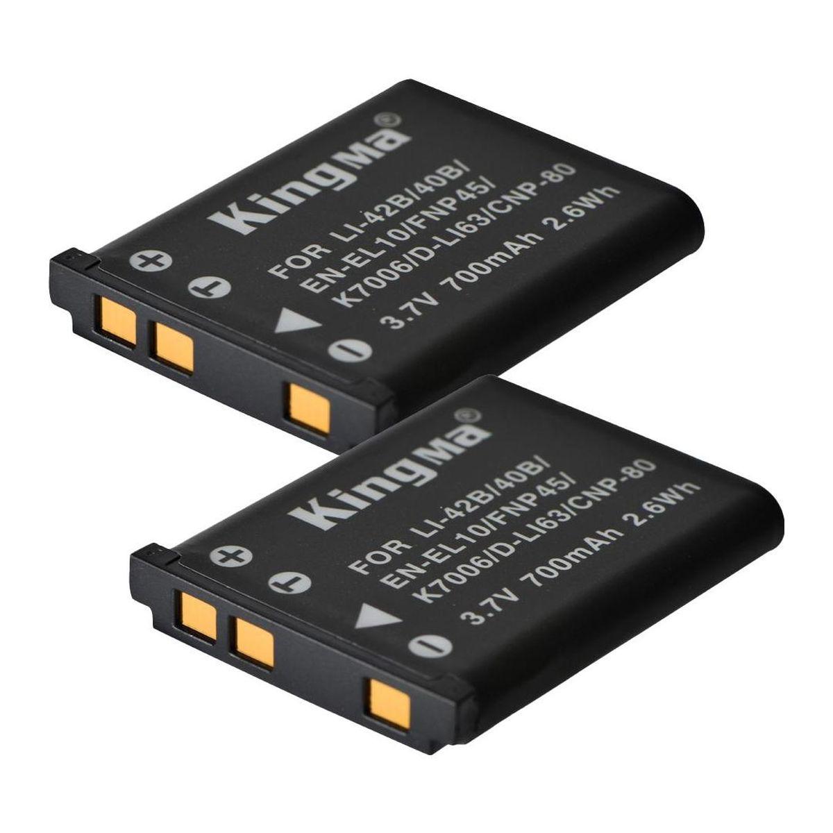 2-Pack KingMa Olympus LI-42B комплект із 2 акумуляторів