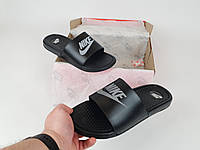 Шлепанцы женские на лето Найк. Мужские тапочки летние черные Nike с рефлективным лого. Пляжные тапочки унисекс 39