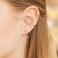 Срібні сережки протяжки Сердечко