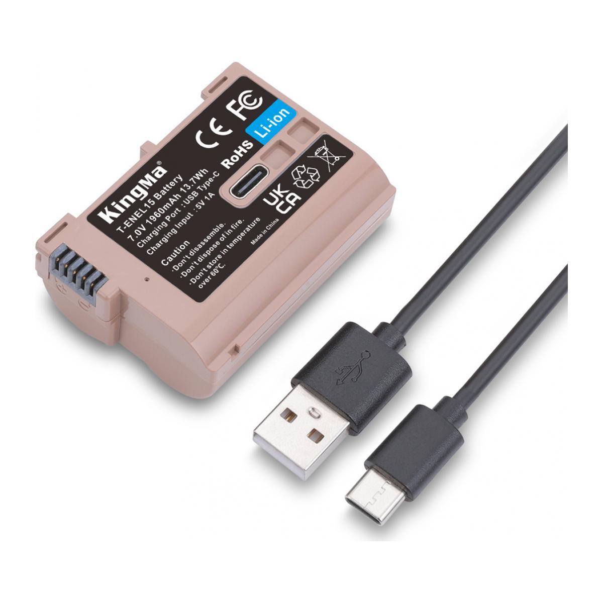 Акумуляторна батарея для Nikon EN-EL15 USB-C (KingMa) 1960 mAh