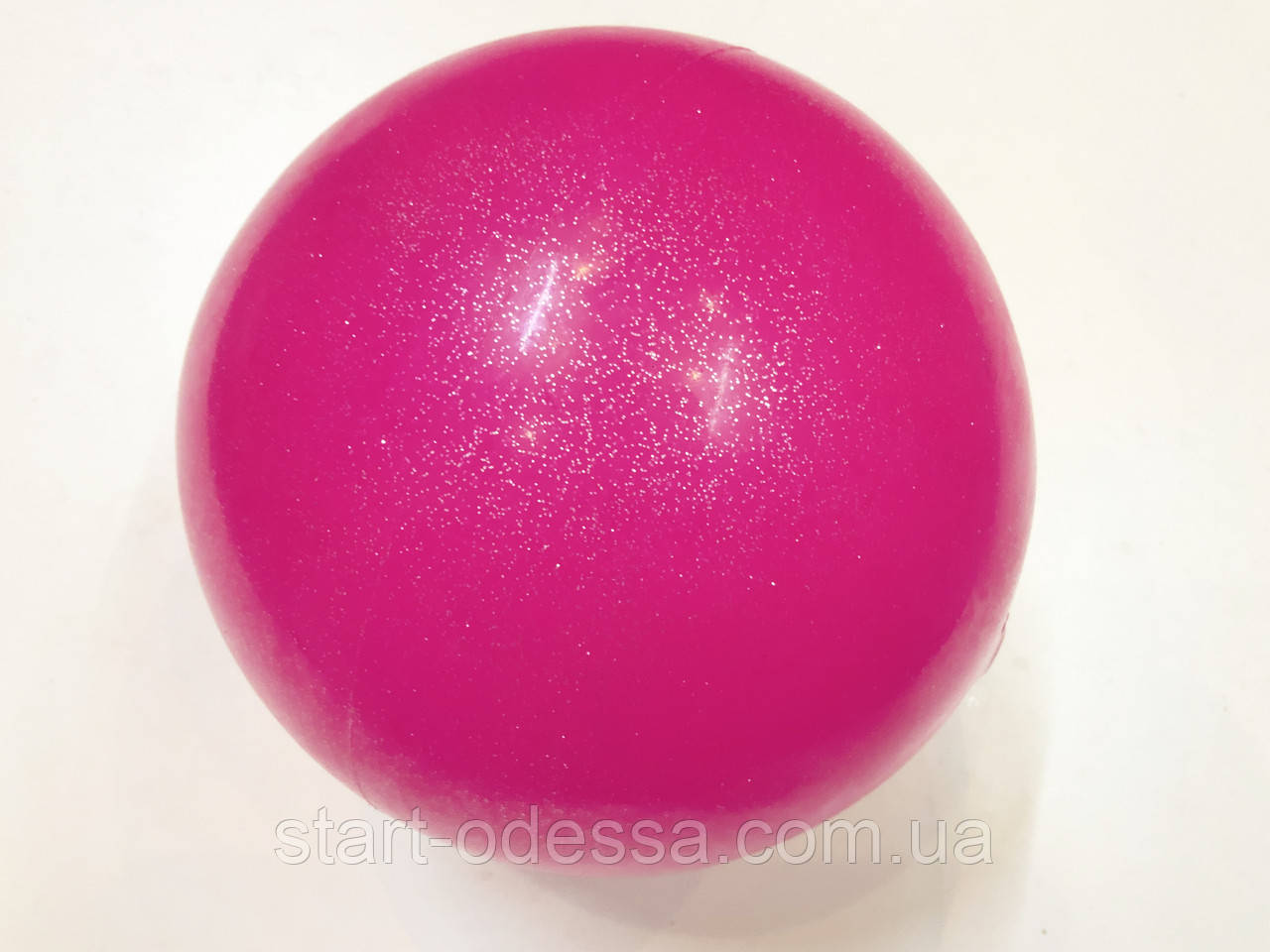 Мяч гимнастический с блестками розовый 400 гр. 18 см, - фото 1 - id-p1809476759