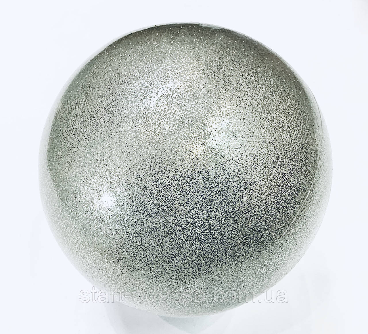М'яч гімнастичний з блискітками сріблястий 400 гр. 18 см,
