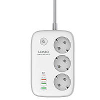Подовжувач мережевий Ldnio з Wi-Fi SEW3452  ⁇ 3USB/1Type-C, 3Sockets. QC/PD, 30W/10A, 2m  EU Plug|