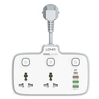 Подовжувач мережевий Ldnio SC2413 |3USB/1Type-C, 3Sockets. QC/PD, 20W/10A, EU Plug|